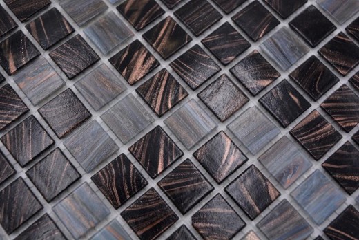 Mosaico de vidrio de oro de seda de color gris oscuro azulejo de la pared azulejo del baño ducha salpicaduras de azulejos backsplash MOS54-0108_f | 10 esteras de mosaico