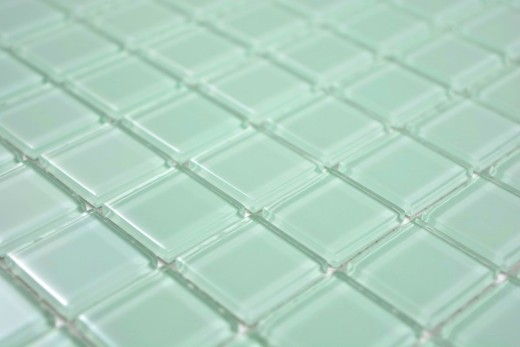 Mosaico mosaico de vidrio translúcido Crystal verde claro BAÑO WC Cocina PARED MOS63-0107_f | 10 esteras de mosaico