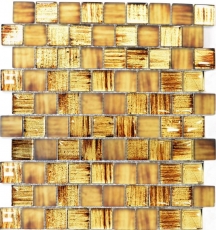 Mosaico de azulejos de vidrio mosaico Cristal esmerilado vidrio marrón claro mate esmerilado MOS78-CF85_f