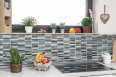 Mosaico de azulejos translúcidos barras de mosaico de vidrio Crystal Day plata MOS87-STDS_f | 10 esteras de mosaico