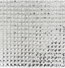 Mosaico de azulejos de cristal translúcido mosaico de vidrio Crystal Glitter plata MOS130-0204_f | 10 esteras de mosaico