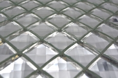 Mosaico de azulejos de cristal translúcido mosaico de vidrio Crystal Glitter plata MOS130-0208_f | 10 esteras de mosaico