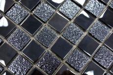 Mosaico mosaico de vidrio negro translúcido Crystal lustre negro MOS88-8LU89_f | 10 esteras de mosaico
