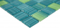 Mosaico mosaico de vidrio verde translúcido Crystal verde MOS64-0509_f | 10 esteras de mosaico
