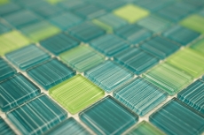 Mosaico mosaico de vidrio verde translúcido Crystal verde MOS64-0509_f | 10 esteras de mosaico