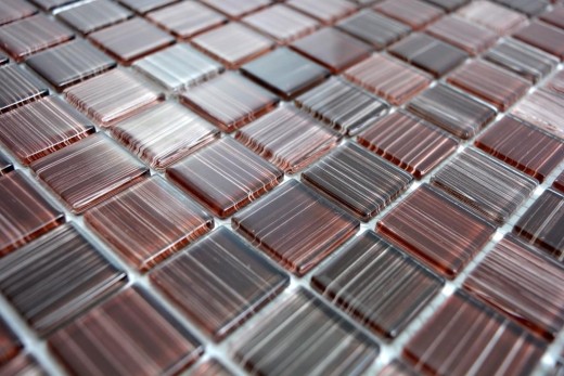 Mosaico de azulejos Translúcido rayado marrón Mosaico de vidrio Cristal rayado marrón MOS64-1309_f | 10 esteras de mosaico