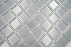 Mosaico de vidrio gris translúcido Crystal gris claro BAÑO WC cocina PARED MOS60-0204_f | 10 esteras de mosaico