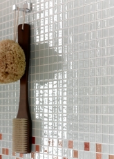 Mosaico de azulejos translúcido blanco con tinte verde mosaico de vidrio Crystal BAD WC cocina MOS60-0102_f | 10 esteras de mosaico