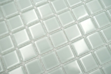 Mosaico de azulejos translúcido blanco con tinte verde mosaico de vidrio Crystal BAD WC cocina MOS60-0102_f | 10 esteras de mosaico