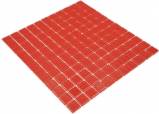 Mosaico rojo translúcido Mosaico de vidrio Cristal rojo BAÑO WC Cocina PARED MOS60-0904_f | 10 esteras de mosaico