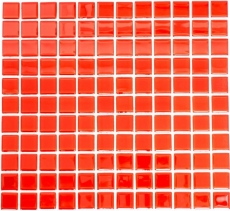 Mosaico rojo translúcido Mosaico de vidrio Cristal rojo BAÑO WC Cocina PARED MOS60-0904_f | 10 esteras de mosaico