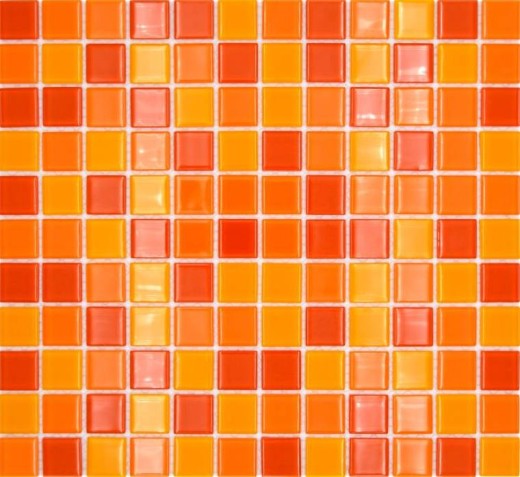 Mosaico de azulejos Translúcido amarillo naranja rojo Mosaico de vidrio Cristal amarillo naranja rojo MOS62-0802_f | 10 esteras de mosaico