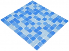 Mosaico de azulejos translúcido azul claro mosaico de vidrio Crystal azul claro BAÑO WC cocina PARED MOS62-0404_f | 10 esteras de mosaico
