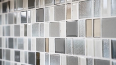 Mosaico de azulejos translúcido humo combinación iridiscente de color humo MOS68-0216F_f | 10 esteras de mosaico