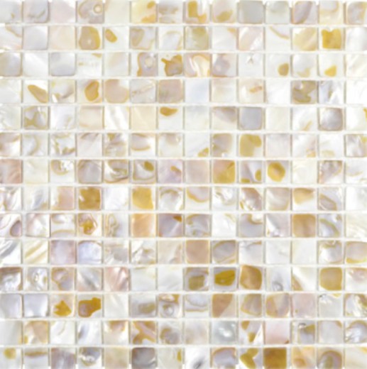 Shell mosaico de azulejos de color beige claro salpicadero de la cocina MOS150-SM203_f