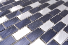 Mosaico aluminio varillas negro salpicadero de cocina MOS48-0208_f