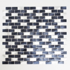 Mosaico aluminio varillas negro salpicadero de cocina MOS48-0208_f