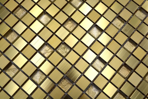 Panel trasero mosaico aluminio vidrio mosaico oro MOS49-A307_f