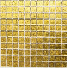 Mosaico de la pared posterior de vidrio mosaico de oro estructura MOS120-0742_f