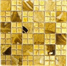 Mosaico backsplash mosaico de vidrio combi translúcido Crystal Desert oro MOS88-8DSG_f
