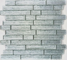 Mosaico protector contra salpicaduras Mosaico de vidrio compuesto translúcido Crystal Chic plata MOS86-8CSV_f