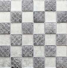 Mosaico splashback translúcido plata cristal mosaico resina mirada plata MOS88-8OP6_f