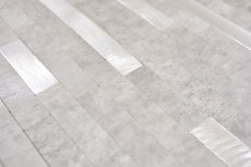 Muestra de mano vinilo compuesto efecto piedra Gris cemento/Plata mosaico pared azulejo backsplash - Muestra de mano