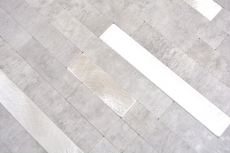 Muestra de mano vinilo compuesto efecto piedra Gris cemento/Plata mosaico pared azulejo backsplash - Muestra de mano