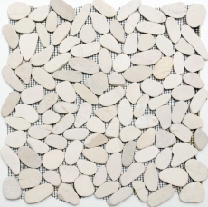Mosaico azulejo río guijarro piedra guijarro corte blanco 5 7 MOS30-IN14_f