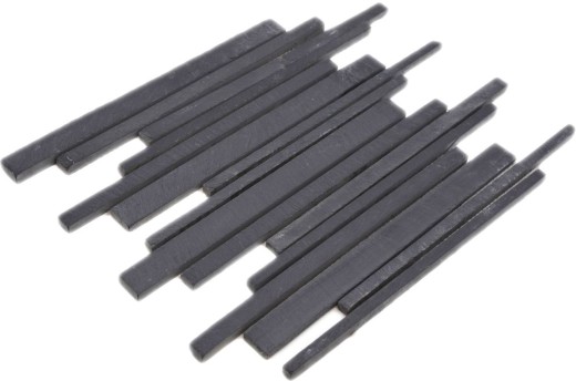 Mosaico de azulejos de pizarra de piedra natural barras de pizarra revestimiento de pared revestimiento de pared negro MOS34-0225_f