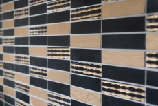 Mosaico de mármol de piedra natural rectángulo de piedra tallada de oro negro MOS40-STN79_f