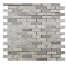 Mosaico de mármol piedra natural gris Piedra de ladrillo Talla de cemento MOS40-B49_f