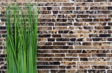 Mosaico de mármol piedra natural Ladrillo Impala marrón flameado MOS40-1304_f