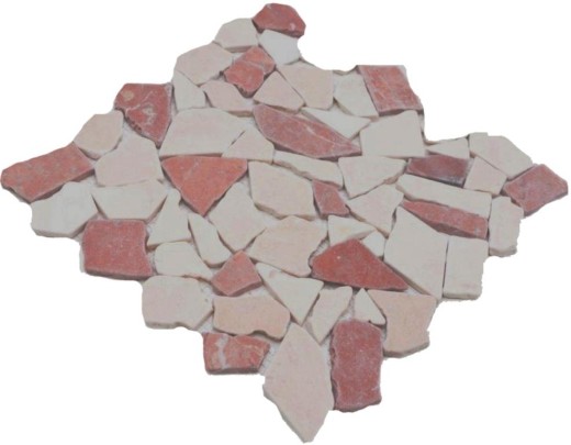 Mosaico de mármol piedra natural rojo beige cantera Ciot Rosso Verona Botticino MOS44-1002_f
