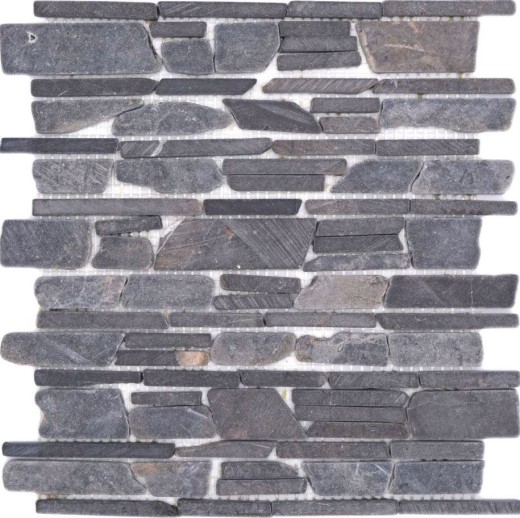 Mosaico de mármol piedra natural gris antracita ladrillo mosaico Neromarquina MOS40-0210_f