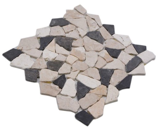 Mosaico de mármol piedra natural beige negro cantera Ciot BianconeJava MOS44-30-110_f