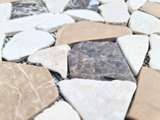 Mosaico de mármol piedra natural beige marrón cantera Ciot CastanaoCream MOS44-30-190_f