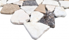 Mosaico de mármol piedra natural beige marrón cantera Ciot CastanaoCream MOS44-30-190_f