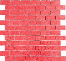 Mosaico de azulejos de cuarzo compuesto de piedra artificial Ladrillo Artificial rojo MOS46-ASMB4_f
