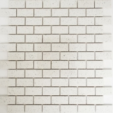 Mosaico de azulejos de cuarzo compuesto de piedra artificial Ladrillo Artifical blanco MOS46-0104_f