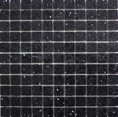 Mosaico de azulejos de cuarzo compuesto de piedra artificial Artificial negro MOS46-ASM22_f