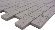 Azulejos de mosaico de cuarzo compuesto de piedra artificial Ladrillo Artifical gris MOS46-0204_f
