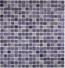Mosaico de azulejos translúcido púrpura mosaico de vidrio Crystal Resina púrpura mate BAÑO WC cocina PARED MOS92-1107_f