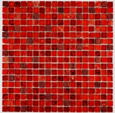 Mosaico rojo translúcido Mosaico de vidrio Cristal Resina rojo BAÑO WC Cocina PARED MOS92-0904_f