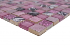 Mosaico de azulejos Translúcido rosa Mosaico de vidrio Cristal Resina rosa BAÑO WC Cocina PARED MOS82-1104_f
