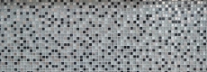 Azulejo mosaico Acero inoxidable translúcido plata negro Mosaico de vidrio Acero cristal plata negro MOS92-0207_f