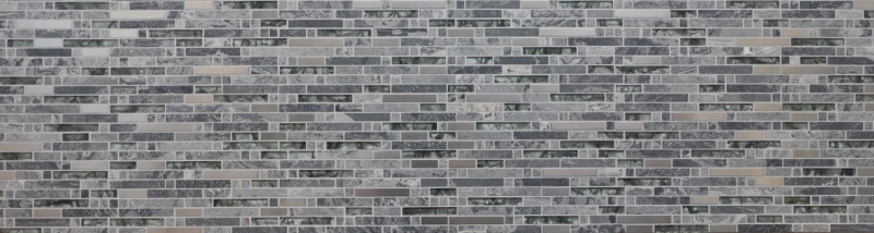 Mosaico de azulejos translúcidos de acero inoxidable gris compuesto de mosaico de vidrio Crystal piedra de acero gris MOS87-MV778_f