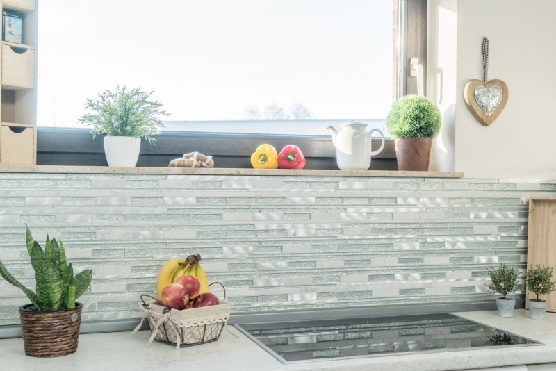 Mosaico azulejo cocina splashback aluminio translúcido blanco plata negro compuesto vidrio mosaico cristal piedra aluminio blanco plata MOS49-GV64_f