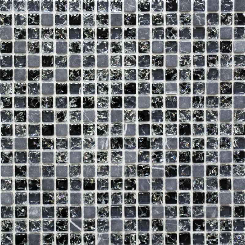 Mosaico de azulejos de cocina splashback translúcido negro mosaico de vidrio de piedra de cristal negro MOS92-1028_f