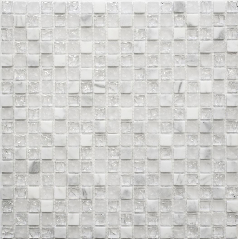 Mosaico de azulejos de cocina splashback translúcido blanco mosaico de vidrio piedra de cristal blanco MOS92-0102_f